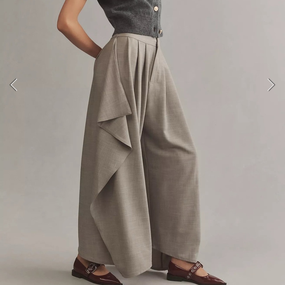 NWT Anthropologie Maeve Draped Volume Trousers - 10